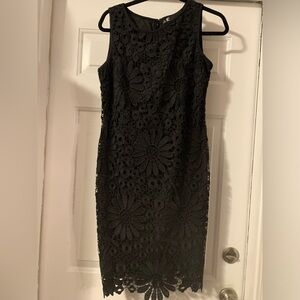 NWT-Stunning Leslie Fay lace overlay black dress size 8